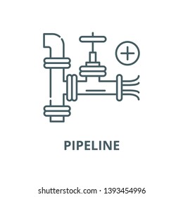 Pipeline vector line icon, linear concept, outline sign, symbol