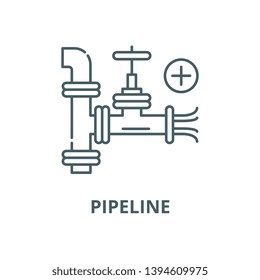 Pipeline vector line icon, linear concept, outline sign, symbol