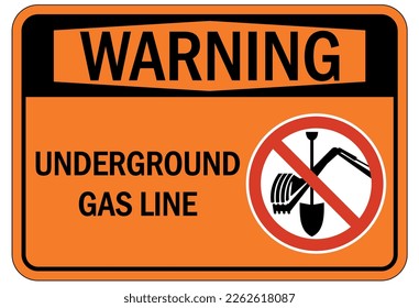 Pipeline warning sign and labels