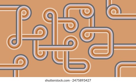 Pipelines style pattern. Abstract vintage background. Retro color scheme.