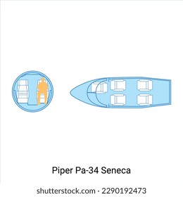 Piper Pa-34 Seneca airplane scheme. Civil Aircraft Guide