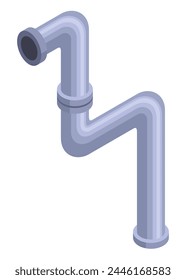 Pipes isometric. Pipe tube for water. Plumbing construction pipeline with serviceable element. 3d industrial water system