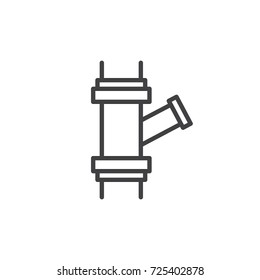 Pipes line icon, outline vector sign, linear style pictogram isolated on white. Symbol, logo illustration. Editable stroke