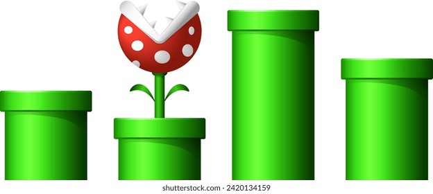 pipes and piranha plant in game svg