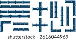 Pipes  plumbing  set vector icon logo