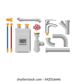 Pipes vector icons isolated.