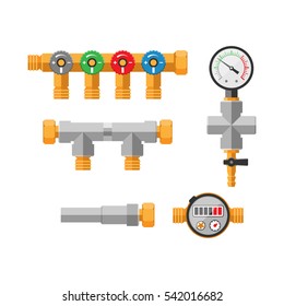 Pipes vector icons isolated.