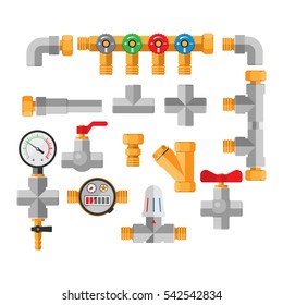 Pipes vector icons isolated.