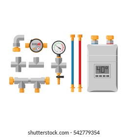 Pipes vector icons isolated.