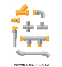 Pipes vector icons isolated.