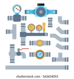 Pipes vector icons isolated.