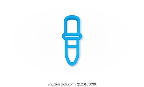 pipette 3d line flat color icon. Realistic vector illustration. Pictogram isolated. Top view. Colorful transparent shadow design.