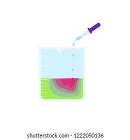 Pipette beaker icon. Flat illustration of pipette beaker vector icon for web design