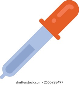 Pipette color icon. Chemistry tool. Medical dropper