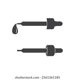 Pipette design icon. Two dropper icon