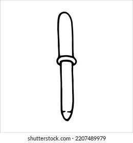 Pipette doodle style vector illustration isolated on white background