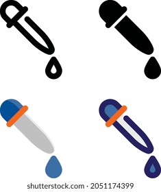 pipette drop icon outline solid glyph flat filled style for web mobile app presentation printing