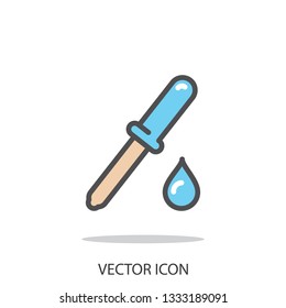 Pipette with drop icon vector