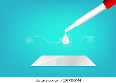 Pipette with drop. Laboratory concept.