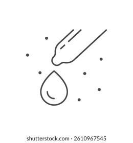 Pipette and drop line icon