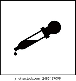 Pipette with a drop - vector icon	