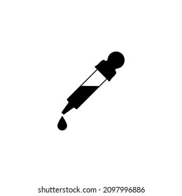 Pipette dropper icon with a drop. Vector illustration and icon on white background.