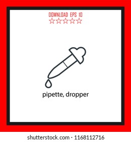 pipette, dropper  vector icon
