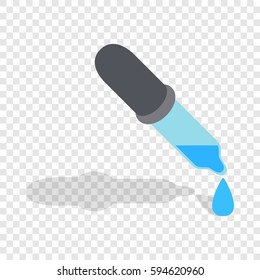 Pipette with drops isometric icon 3d on a transparent background vector illustration