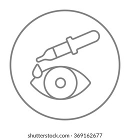 Pipette and eye line icon.