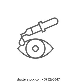 Pipette and eye line icon.