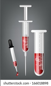 Pipette with flask and syringe