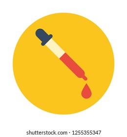 Pipette flat icon. You can be used pipette icon for several purposes like: websites, UI, UX, print templates, promotional materials, info-graphics, web and mobile phone apps.
