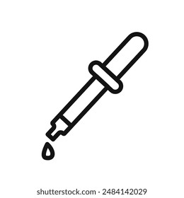 icono de pipeta símbolo de Vector blanco y negro