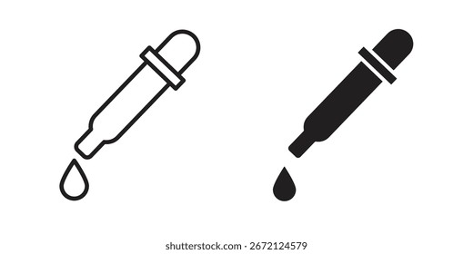 Icono de pipeta Vector blanco y negro Gráfico