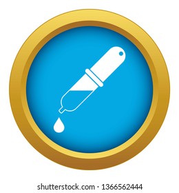 Pipette icon blue vector isolated on white background for any design