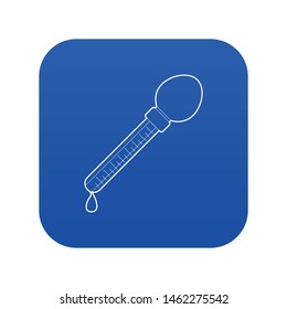 Pipette icon blue vector isolated on white background