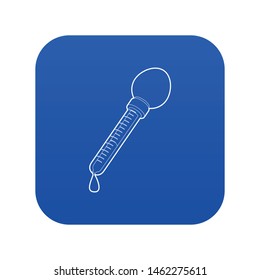 Pipette icon blue vector isolated on white background