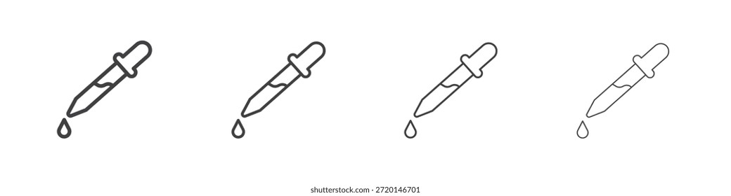 Concepto de icono de pipeta Pictograma lineal. Ilustración de elemento simple.