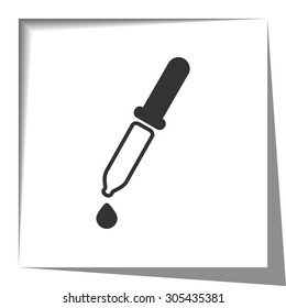 Pipette icon with cut out shadow effect