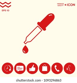 Pipette icon with drop