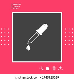 Pipette icon with drop, elements for your design