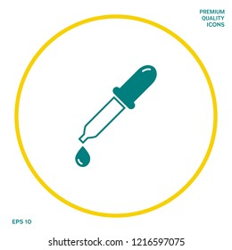 Pipette icon with drop. Graphic elements for your design