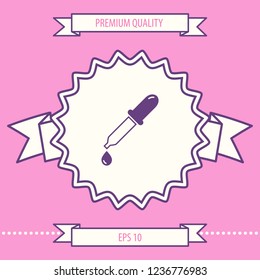 Pipette icon with drop. Graphic elements for your design