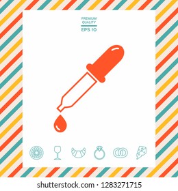 Pipette icon with drop. Graphic elements for your design