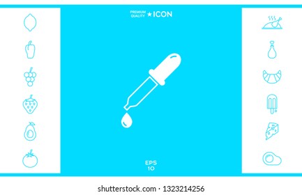 Pipette icon with drop. Graphic elements for your design