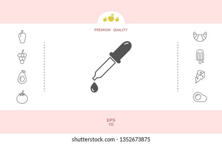 Pipette icon with drop. Graphic elements for your design