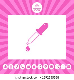 Pipette icon with drop. Graphic elements for your design