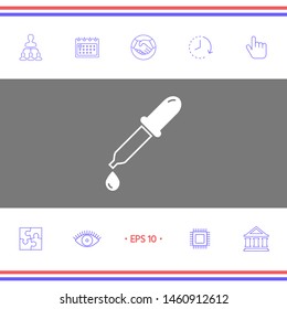 Pipette icon with drop. Graphic elements for your design