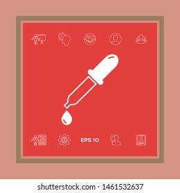 Pipette icon with drop. Graphic elements for your design