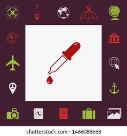 Pipette icon with drop. Graphic elements for your design
